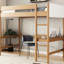 Lit mezzanine simple avec bureau et tête de lit élégante - matériaux élégants de qualité supérieure