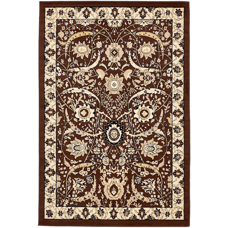 Kashan Floral Indoor Rug, Rectangle 5' x 8'