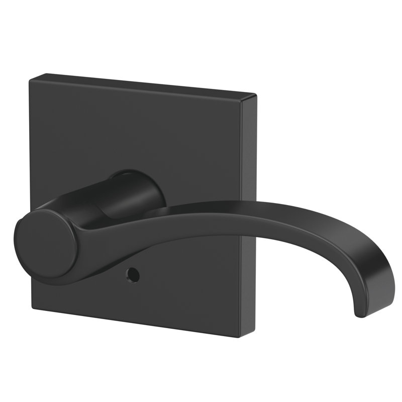 Custom Whitney Non-Turning Lever with Collins Trim, Matte Black
