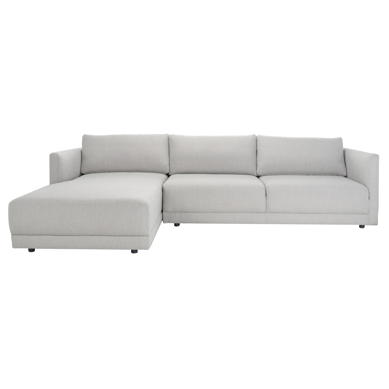 Kayden Upholstered Chaise L-Sectional, Dark Gray Linen Blend, Right Hand Facing
