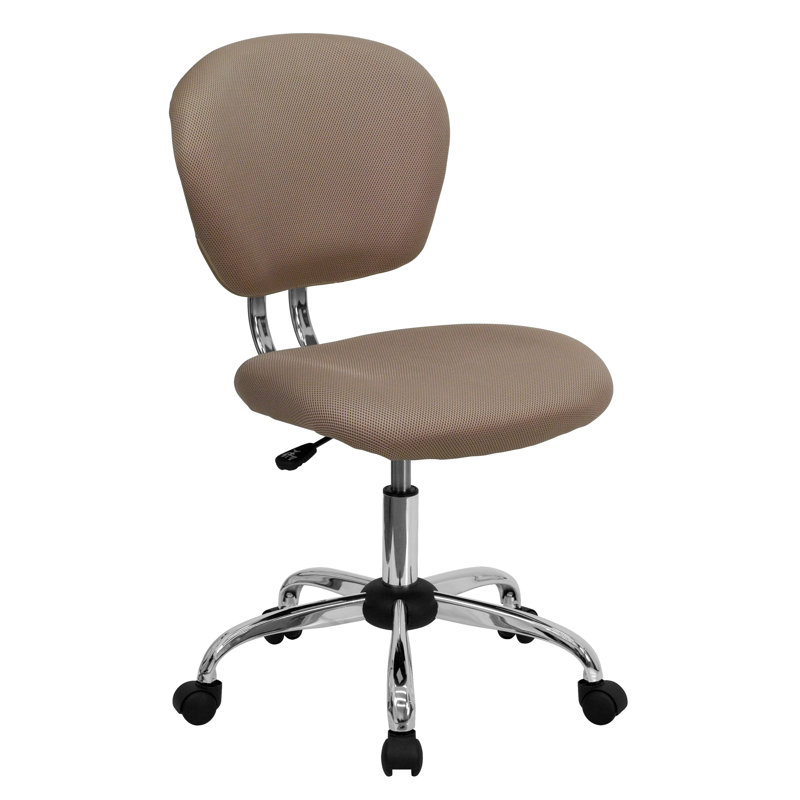 Mid-Back Mesh Padded Swivel Task Office Chair, Coffee, No