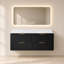 Ensemble meuble-lavabo suspendu noir de 122 cm avec lavabo intégré et miroir de courtoisie à DEL de 122 x 61 cm
