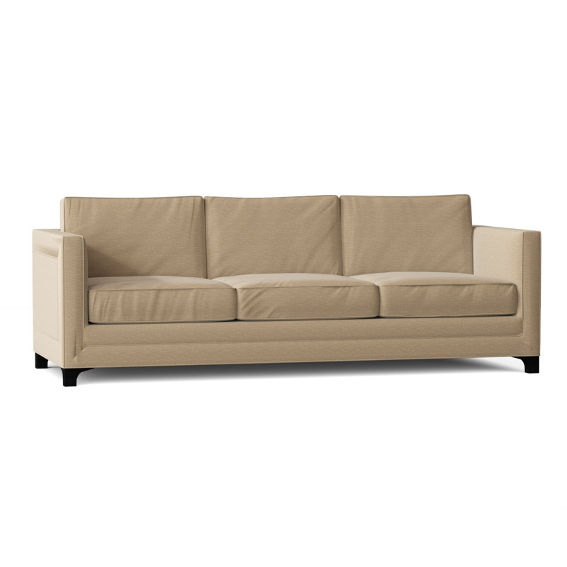 Canapé à accoudoirs carrés en mélange de polyester 95 po Manhattan avec coussins réversibles Manhattan, Bisque Key, Standard