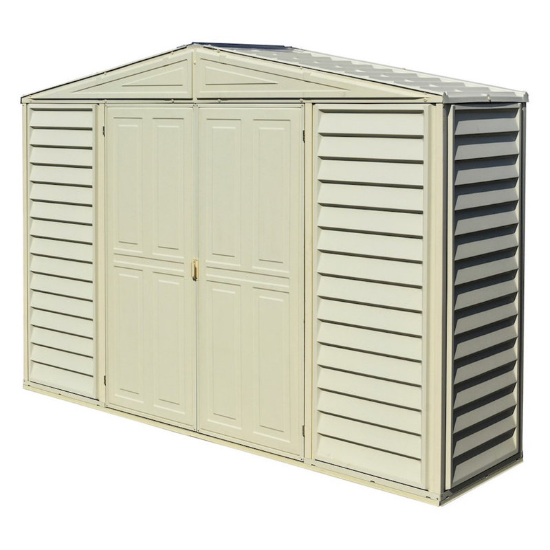 Beige 10.5 ft. x 2.8 ft. Vinyl Storage Shed Kit