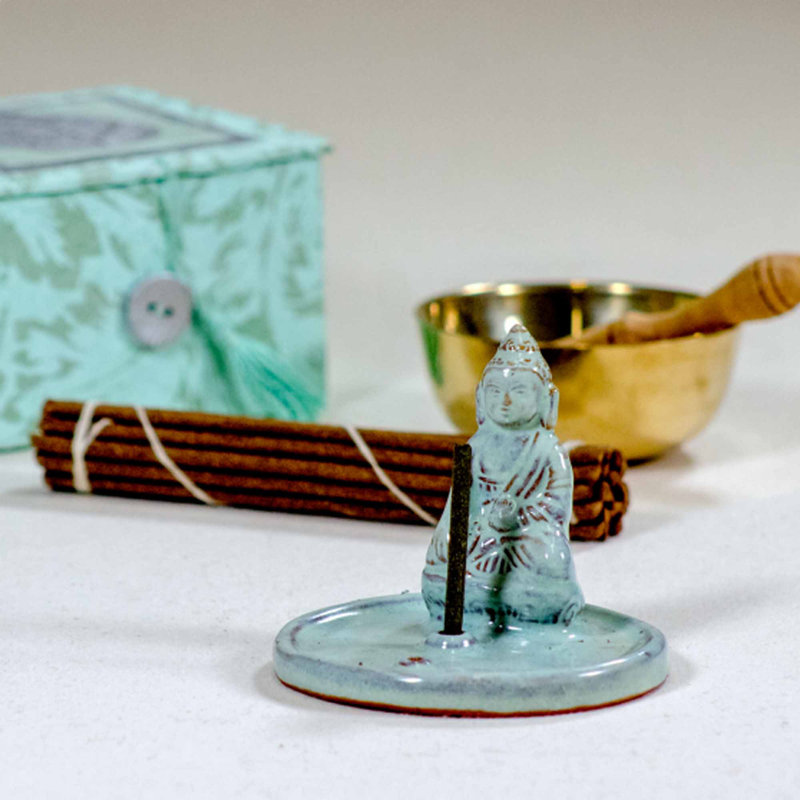 Brûleur d'encens Pendlebury Bouddha céladon