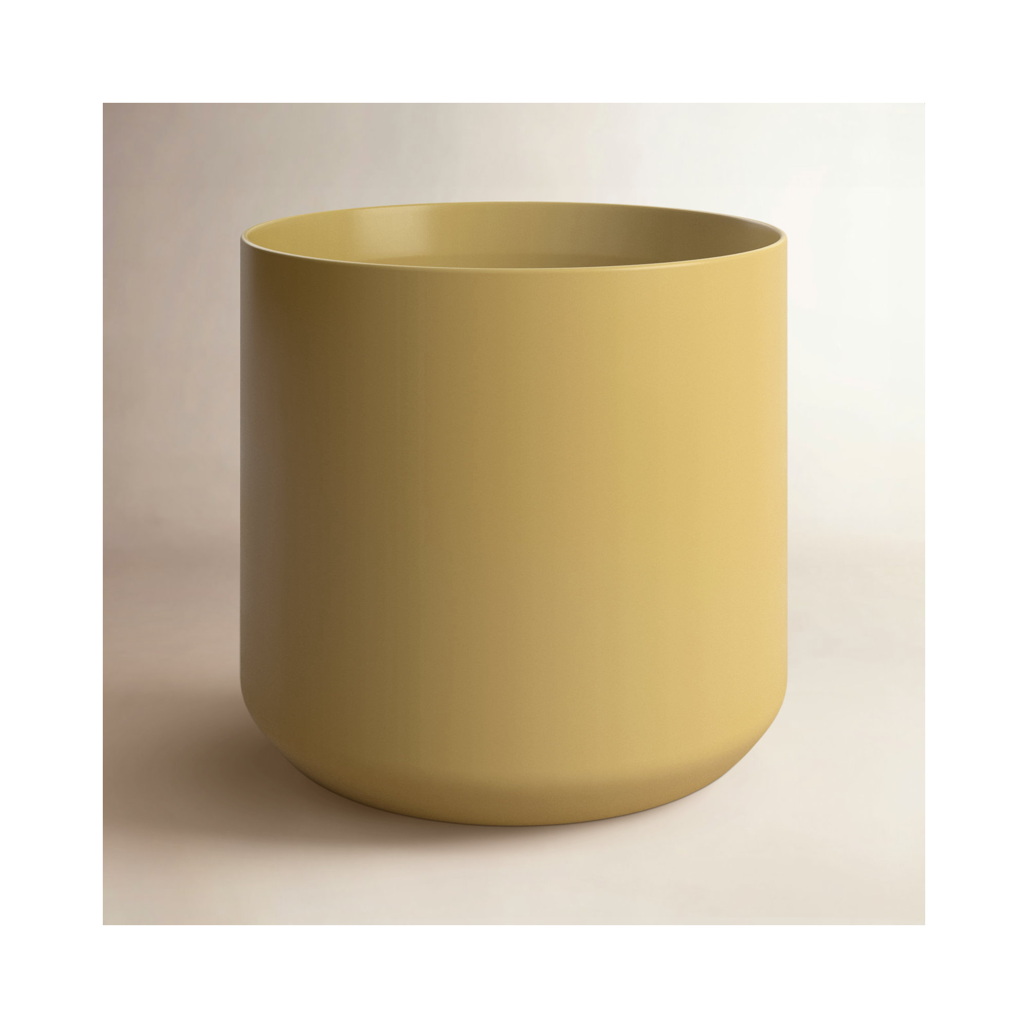 Parsons Handmade Ceramic Pot Planter, 10" H x 10.75" W x 10.75" D, Yellow