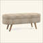 Banc de rangement avec repose-pieds ovale avec pieds en bois d'hévéa, siège polyvalent et repose-pieds avec rangement caché-611883523