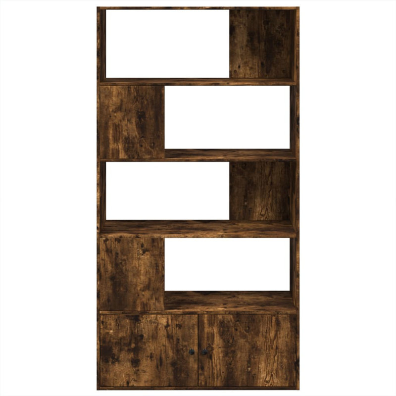 Augustinas 189cm H Bookcase, (5 Shelves) 189cm H x 100cm W x 36cm D, Smoked Oak