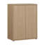 Chadwic Modern minimalistic cabinet unit with 2 doors and 2 internal shelves, engineered wood, warm oak decor, 74.5 cm W x 99.1 cm H x 41.5 cm D-124889450