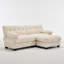 Sofa d'angle modulaire en flanelle, canapé d'angle monobloc avec coussins décoratifs