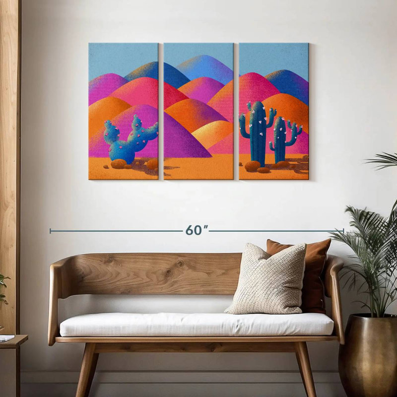 Vibrant désert de cactus Saguaro, H 28 po x l 45 po