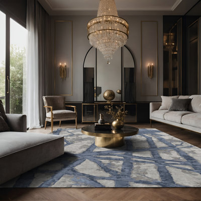 Tapis gris soyeux et moelleux
