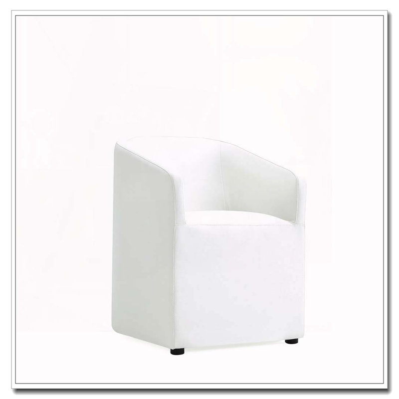 Fauteuil de salle à manger en similicuir, Crème