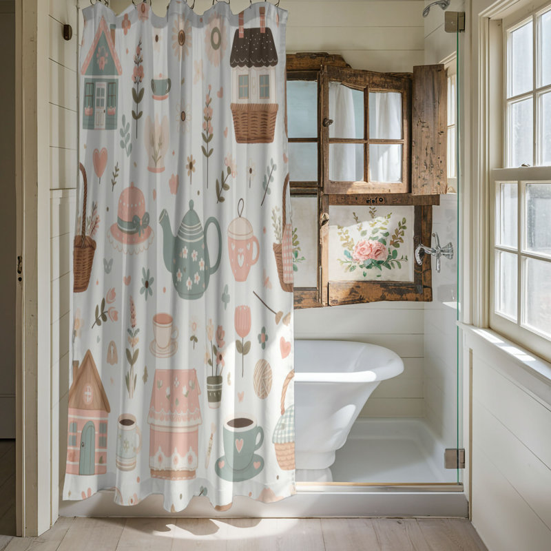 Chic Country Vibes - Rideau de douche standard 1 pièce, H 74 po x l 71 po