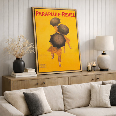 Parapluie Revel Art Deco Umbrella Poster Artwork, Vintage French Advertising Pictures, Framed Canvas Giclee Print Wall Art