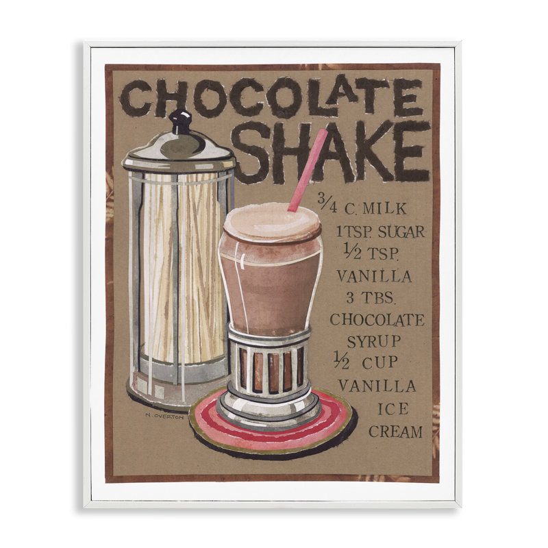 Recette de chocolat frappé par Nancy Overton, Estampe numérique encadrée blanc bord de mer, H 30 po x l 24 po