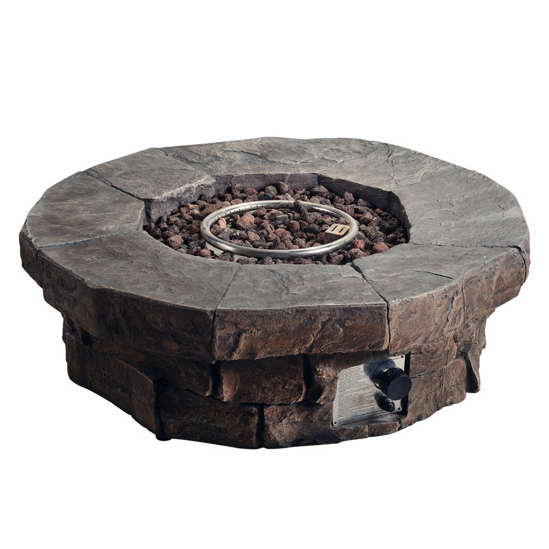 Round Faux Stone Propane Smokeless