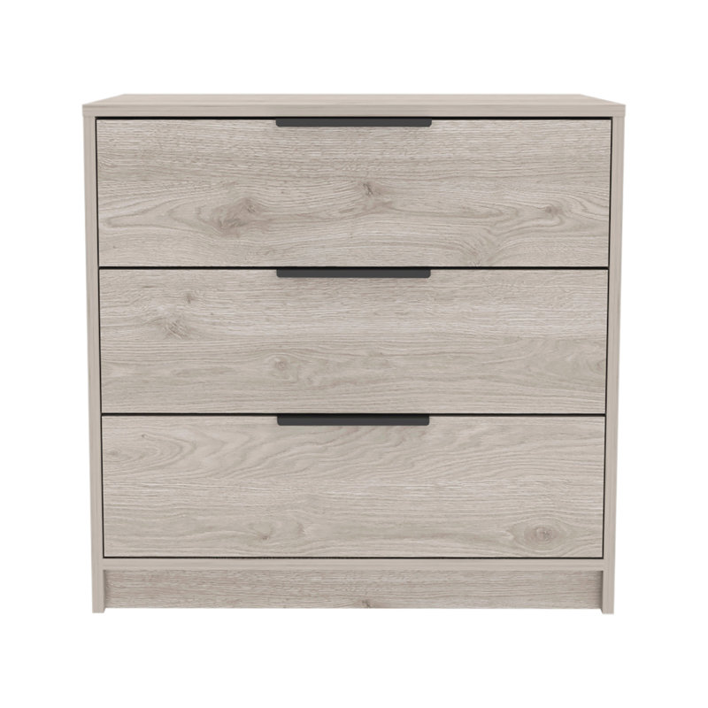 Commode 3 tiroirs Kaia, plateau supérieur, Gris