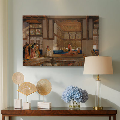 John Frederick Lewis "A Lady Receiving Visitors (The Reception)" - Museum Quality Gallery Wrapped Canvas Wall Art