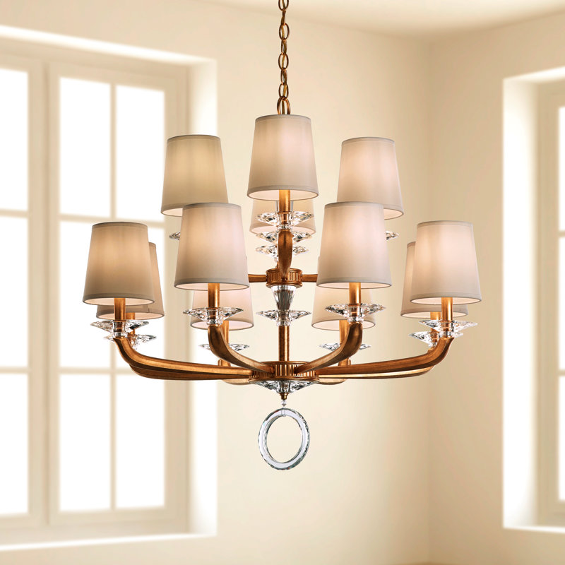 Emilea 12 - Light Chandelier, French Gold
