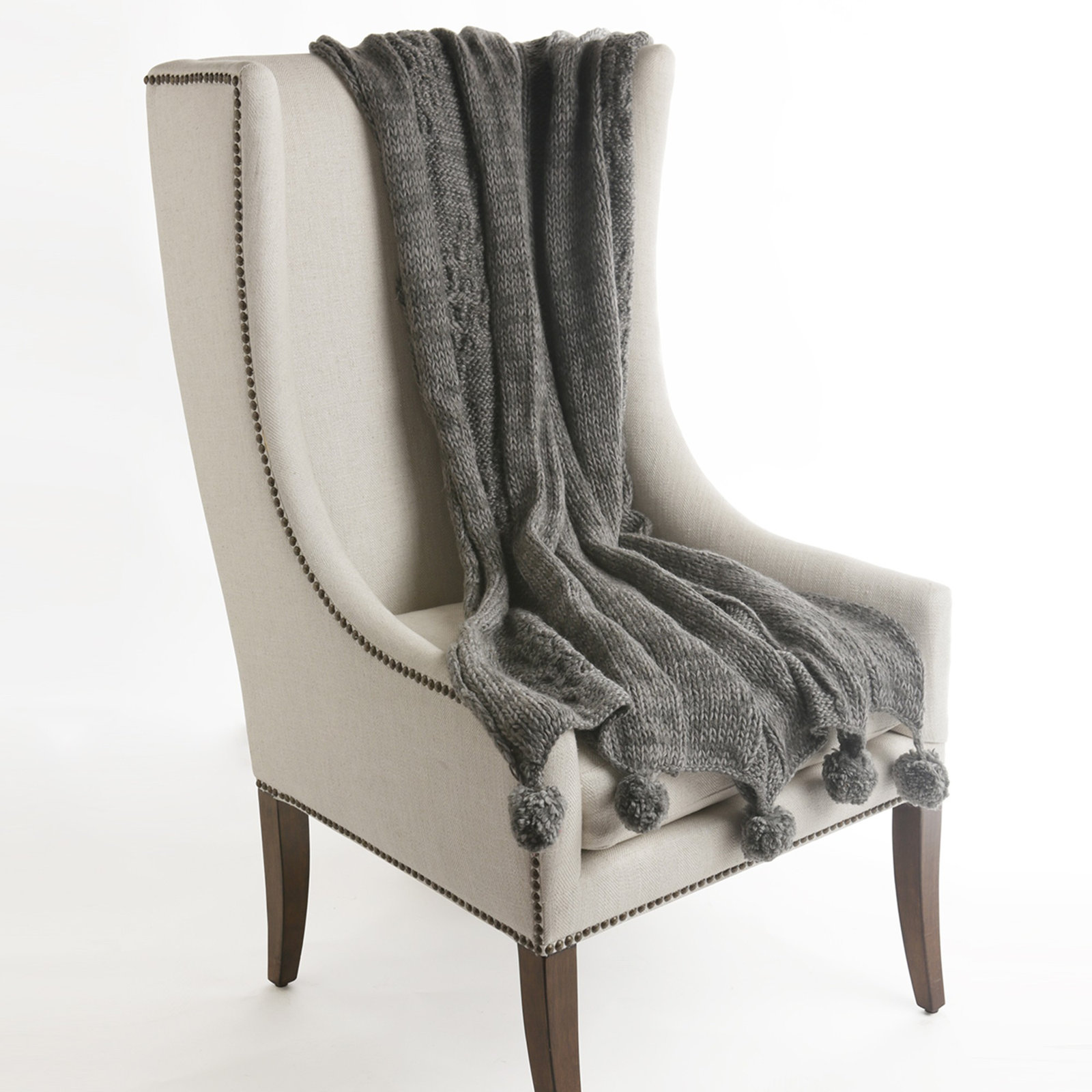 Garett Knit Throw Blanket, Gray