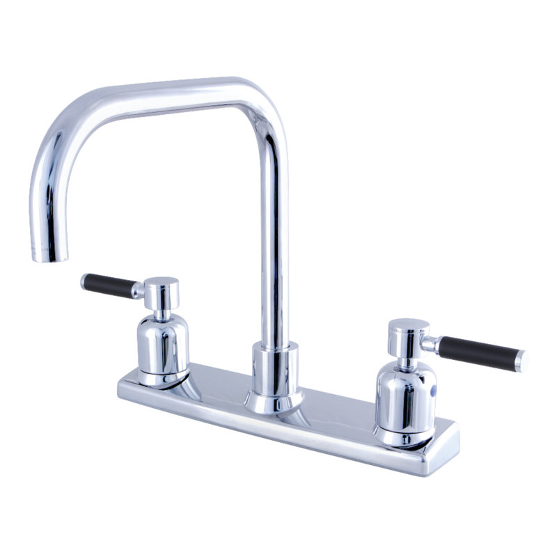 Kingston Brass Kaiser Two-Handle 2-Hole 8" Centerset Kitchen Faucet, Polished Chrome