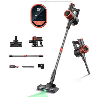 Cordless Vacuum Cleaner C200 for Carpet, Pet Hair Cleaning, 23Kpa Suction, 40Min Runtime, 2 Work Modes, Telescopic Metal Tube & Led Headlight - Grey