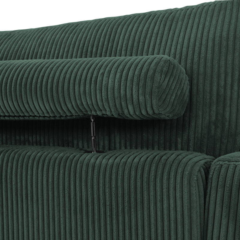 Bentura 217.7Cm Flared Arms Sofa, Hunter Green