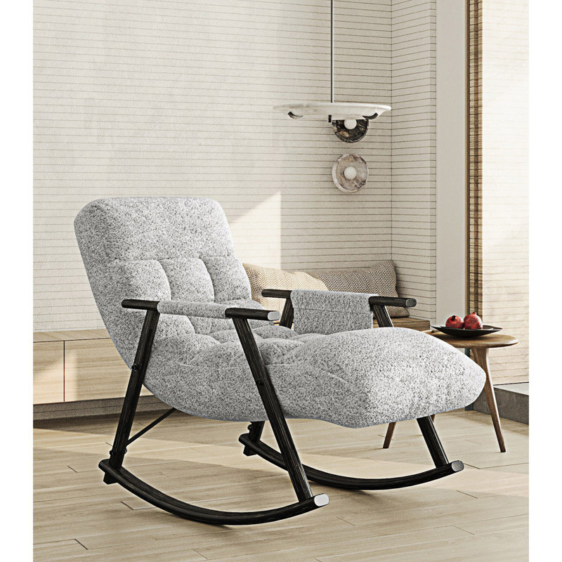 Chaise berçante pliante, chaise berçante rembourrée, Gris