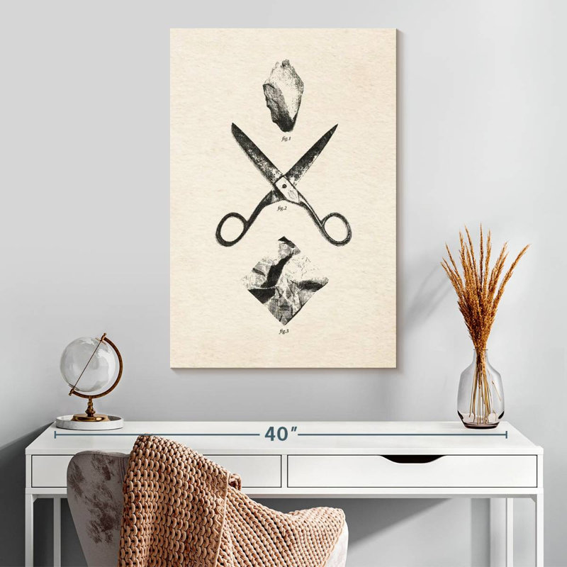 Papier ciseaux Senne Rock Vintage, H 30 po x l 20 po