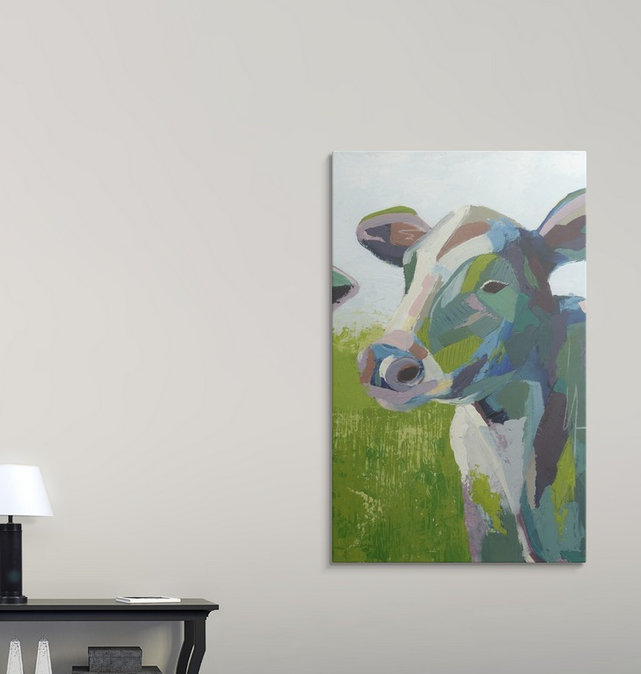 «Painterly Cow III» par Grace Popp - reproduction d'art, H 48 po x l 30 po x P 1,5 po, Toile