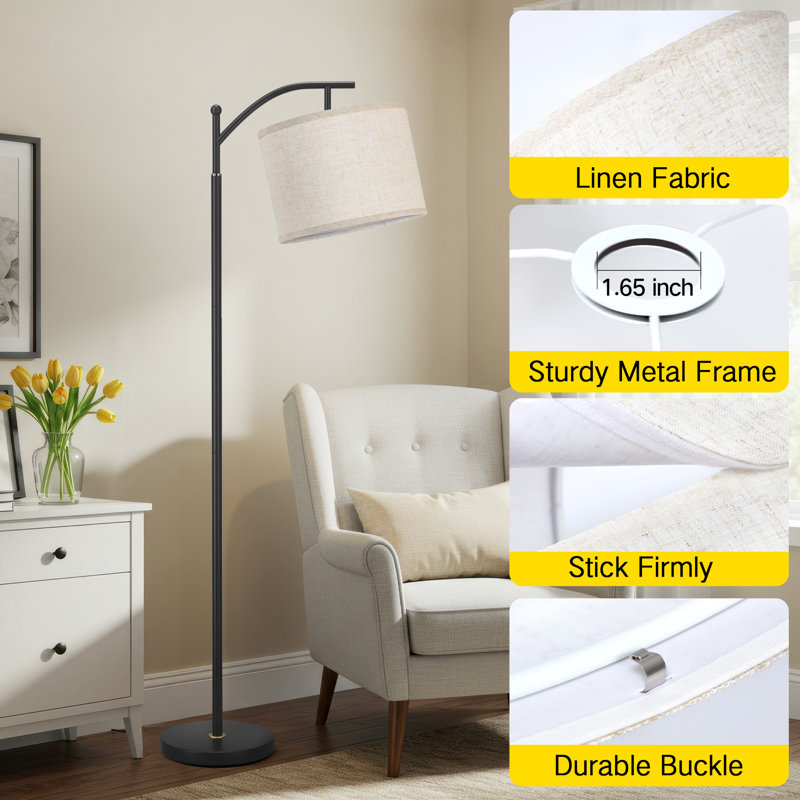 9'' H Linen Drum Pendant Shade, 9" H x 11" W x 11" D, Clear