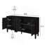 Armoire d'appoint en bois 60 "avec portes Sunburst et tablettes réglables Nickolas-114286382