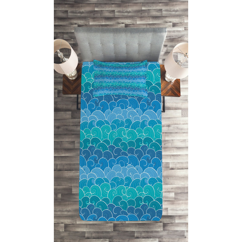Coastal Coverlet, Twin Bedspread + 1 Sham