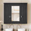 Armoire de salle de bain murale à miroir avec 5 tablettes, 3 portes, style minimaliste moderne, facile à assembler, quincaillerie de haute qualité pour la salle de bain, conception, imperméable et résistante