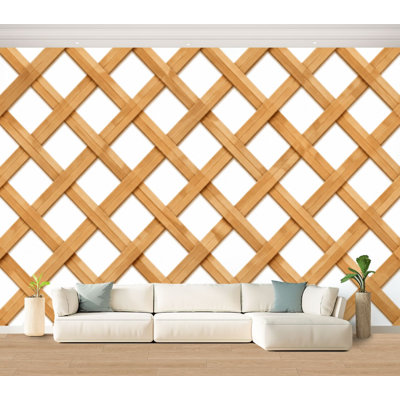 Wall Mural Peel and Stick Wallpaper Seamless cane weave Rattan cane seamless Distressed weave basket panel Self-Adhesive Removable Contact Paper Wall Decor for Living Room Bedroom 100"H x 144"W