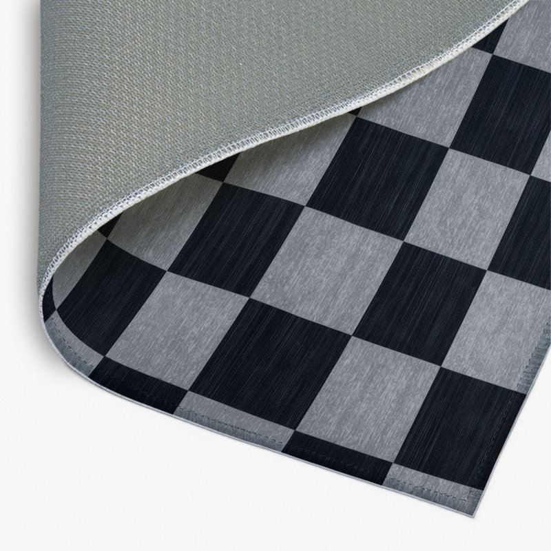 Tapis d'intérieur et d'extérieur à carreaux gris, Rectangulaire 2 pi x 3 pi