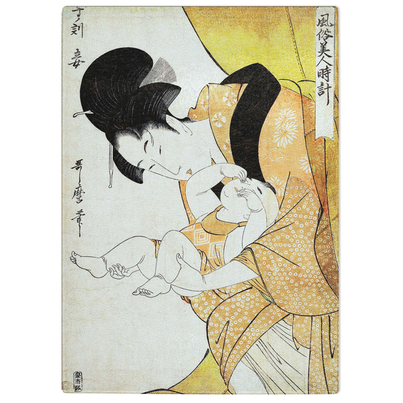 Glass Mother With Sleepy Child by Kitagawa Utamaro Chopping Board, 28.5 cm W x 20 cm L