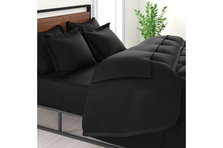 1800 premium black microfiber twin xl bed-in-a-bag set.