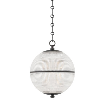 Luminaire suspendu sphère en verre 1 lumière Sphere No.3 par Mark D. Sikes pour Hudson Valley Lighting