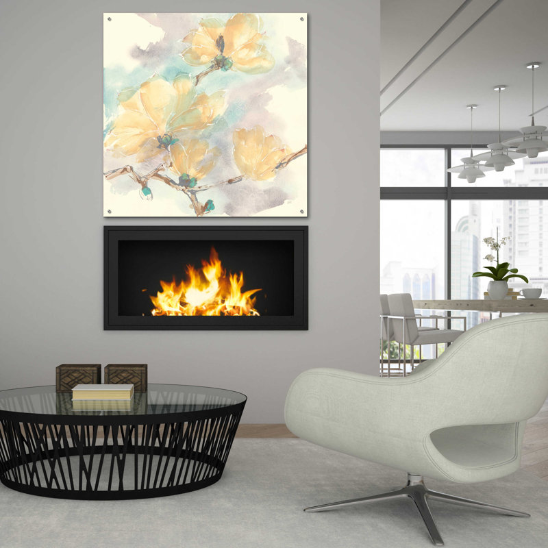 «Magnolias In White II» par Chris Paschke, H 36 po x l 36 po x P 0,2 po