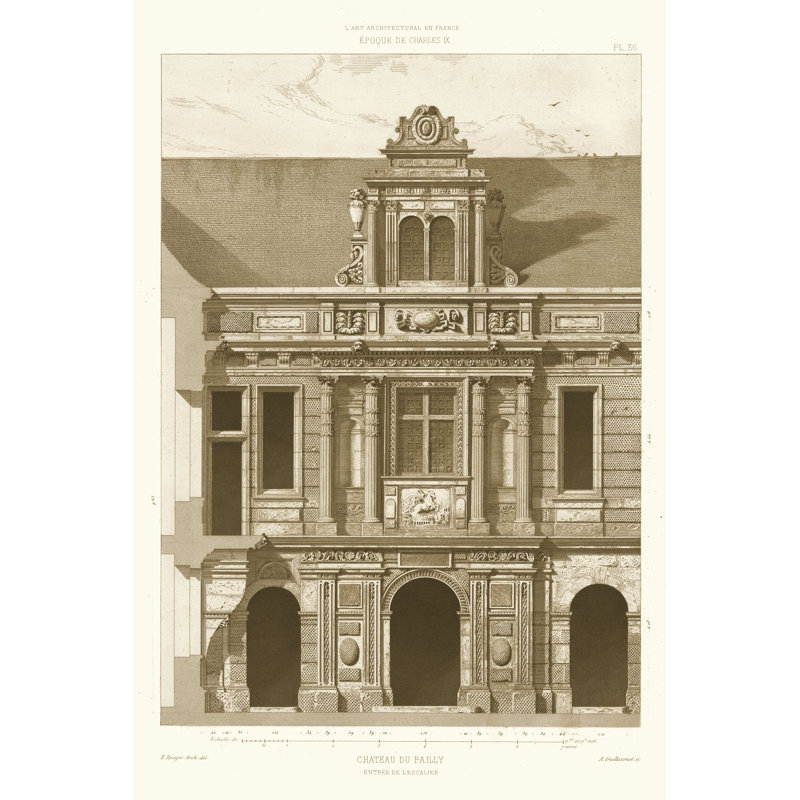 French Architecture I by Eugene Rouyer - Wrapped Canvas Print, 76cm H x 51cm W x 3.8cm D