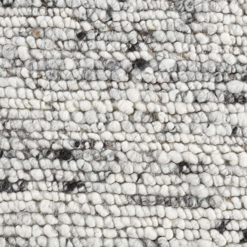 Handmade Gray and Ivory Wool Cotton Stripe Rectangular Rug 9' x 12'