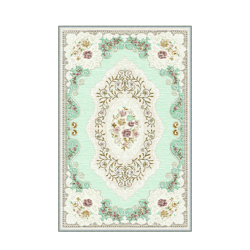 Luxurious Woven Area Rug, 5.9 x 9.2 ft, 100% Polyester, Antibacterial | Non-Slip PVC Felt Dot Underside, 0.3 in Pile Height | Machine Washable, 3D Digital Print, Perfect for Living Room & Bedroom Décor