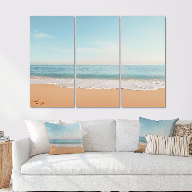 «Coastal Hush Dreaming Beach Sand III», ensemble d'art sur toile, Toile tendue, H 40 po x l 60 po x P 1 po