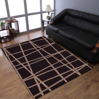 Tapis Cartley en laine tuftée à la main, écologique - 244 x 335 cm, rectangulaire, marron, design contemporain, épais et antidérapant, idéal pour le salon et la chambre.