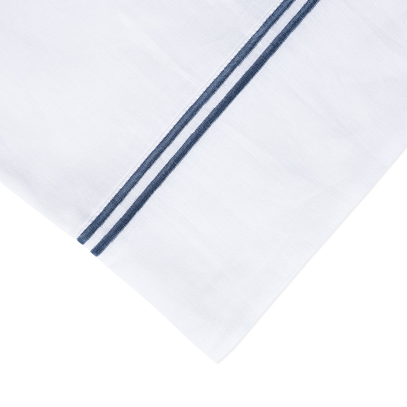 Ensemble de draps Benin, Ensemble de draps pour grand lit + un drap-housse , Blanc / bleu