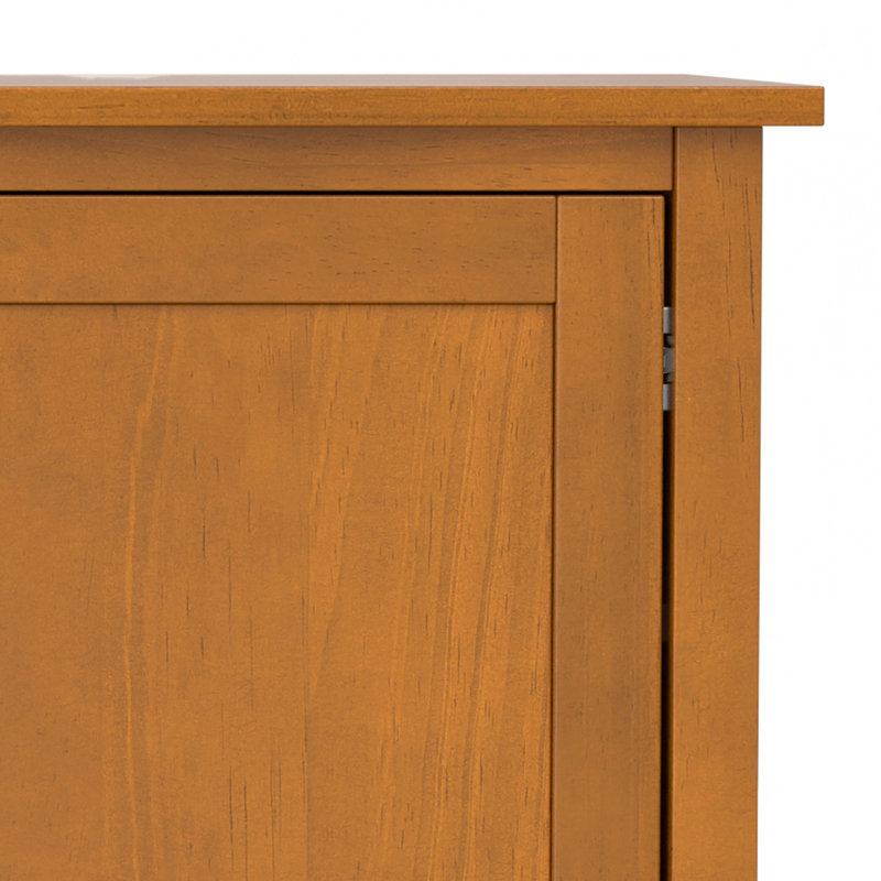 Light Golden Brown Solid Wood 60" TV Media Stand with Cabinets