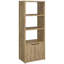 Ensemble de meuble télé et de tour média Mango 3: rangement organisé avec six compartiments, deux tablettes réglables, quatre portes dissimulées, collection Warm Sheen: unités centrales, teinte de finition