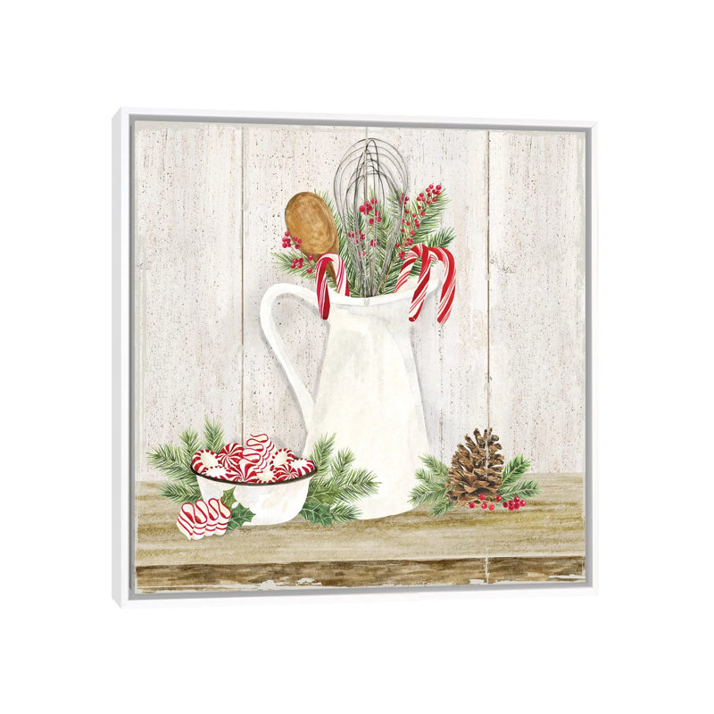 «Christmas Kitchen III» par Tara Reed - reproduction d'art, Aucun mat, H 18 po x l 18 po x 1,5 po, Toile blanche encadrée